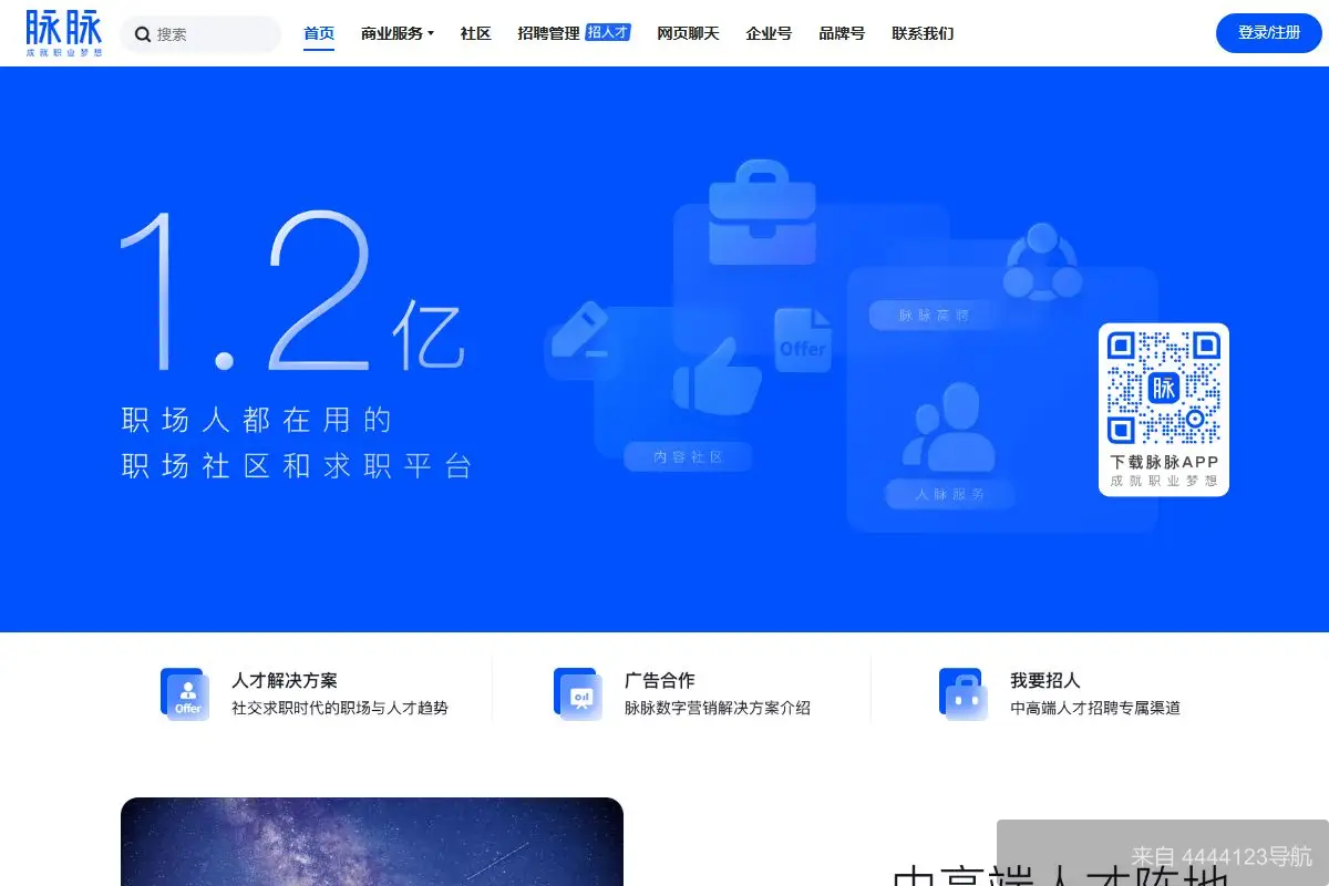 脉脉 网站首页截图